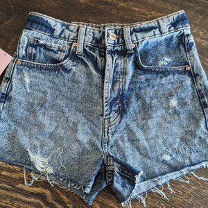 Women's wild fable highest rise cutoff denim shorts - medium wash - size 2
